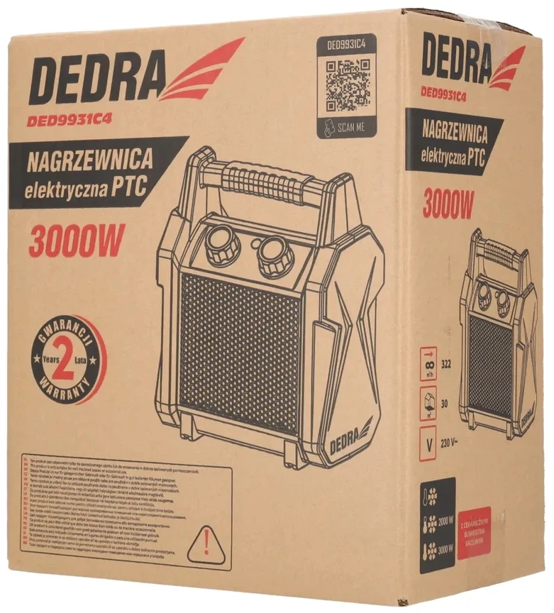 Dedra Nagrzewnica PTC elektrinis šildytuvas 3,0 kW
