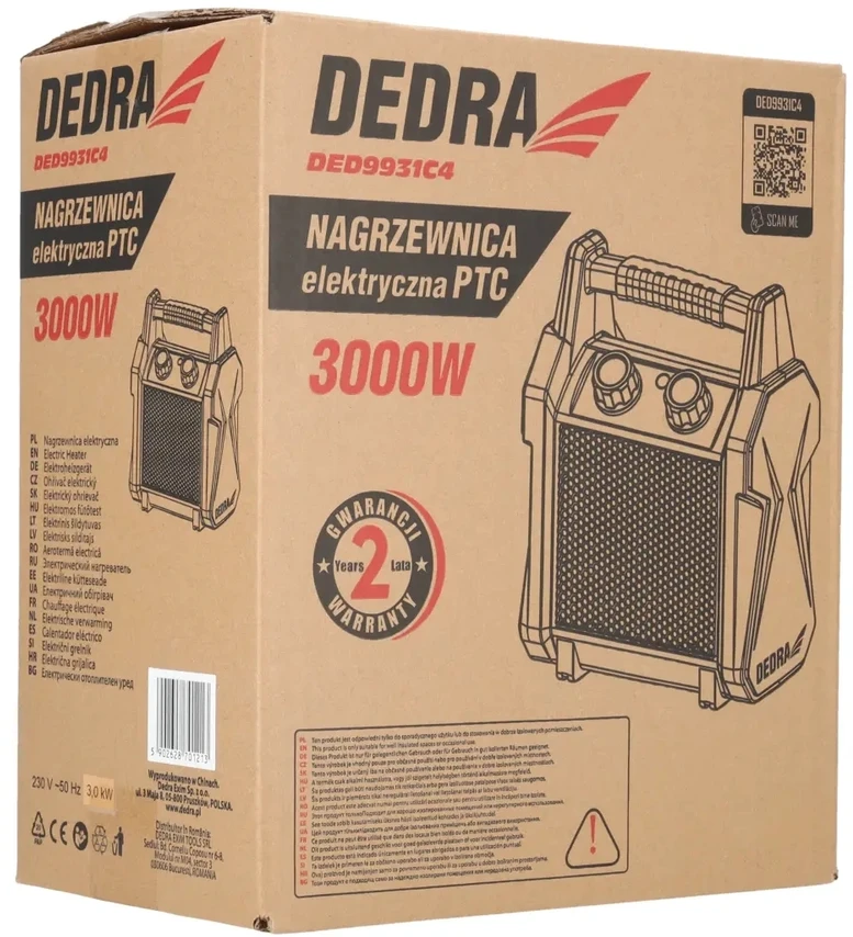 Dedra Nagrzewnica PTC elektrinis šildytuvas 3,0 kW