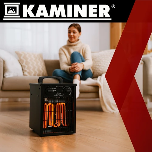 Elektrinis šildytuvas Kaminer 3000W, IPX4