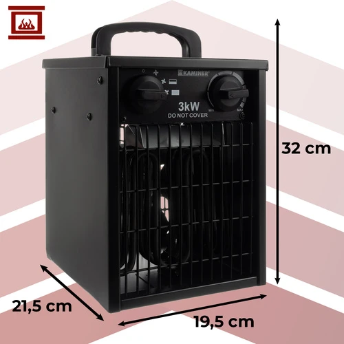 Elektrinis šildytuvas Kaminer 3000W, IPX4