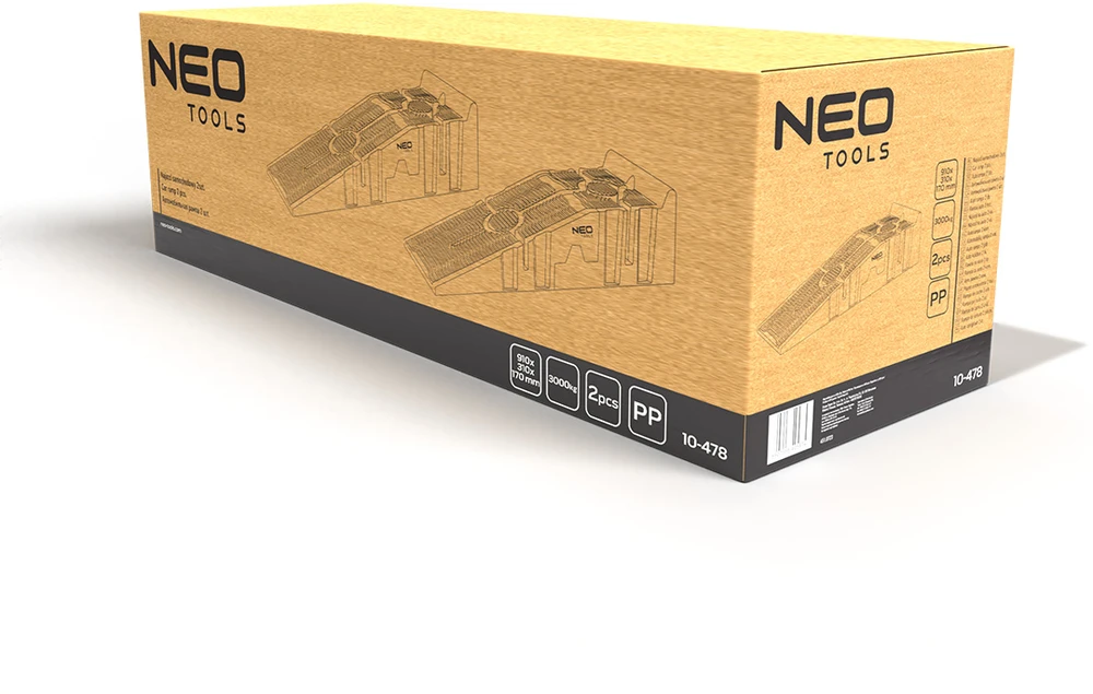 Neo Najazd Automobilių rampa, 2 vnt., kompozitinė, 3000 kg pora