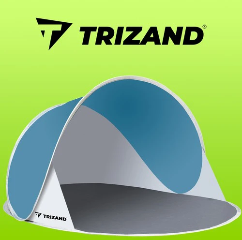 Trizand Paplūdimio palapinė 145x100x70cm - turkis - pilka