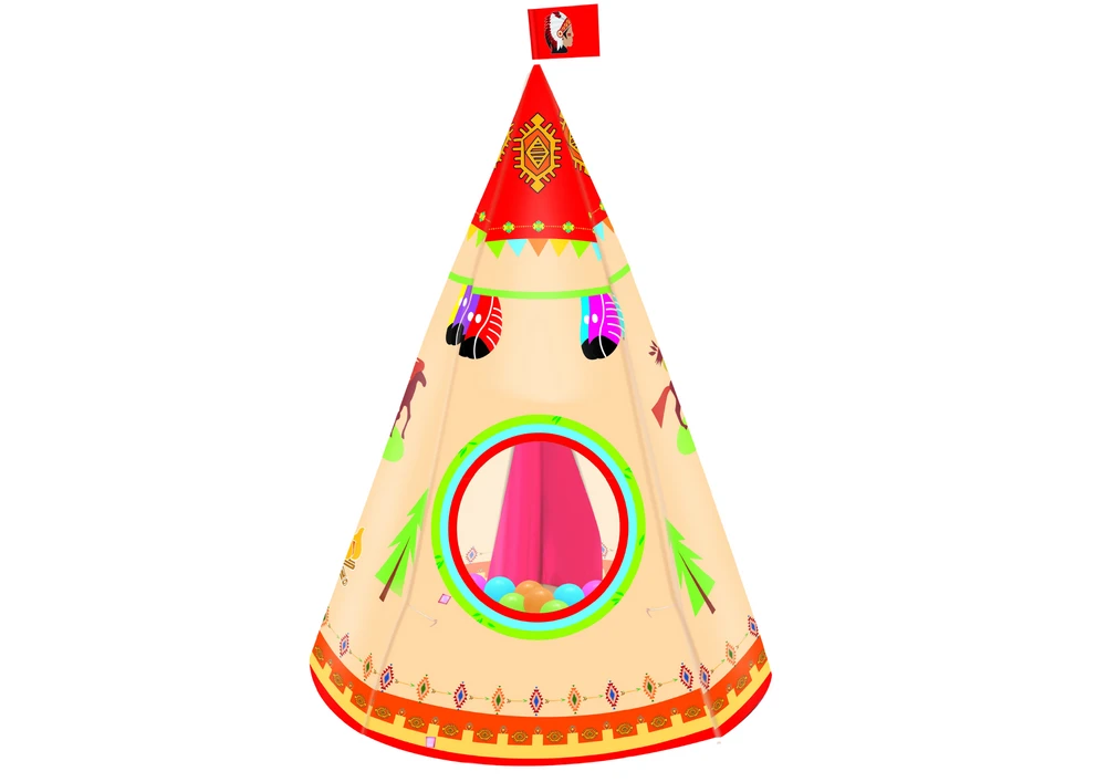 Lean Toys Palapinė vaikams Tipi Indian Garden Style, 160 x 105 cm