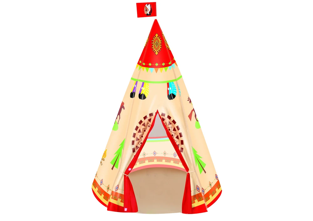 Lean Toys Palapinė vaikams Tipi Indian Garden Style, 160 x 105 cm