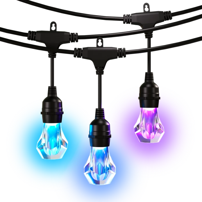 „Nanoleaf Essentials Matter“ išmaniųjų daugiaspalvių lauko lempučių girliandų pradinis rinkinys, 15 m | 16 mėn.+