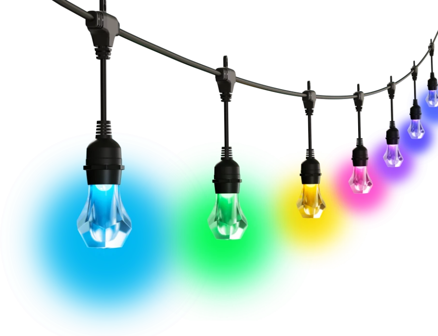 „Nanoleaf Essentials Matter“ išmaniųjų daugiaspalvių lauko lempučių girliandų pradinis rinkinys, 15 m | 16 mėn.+
