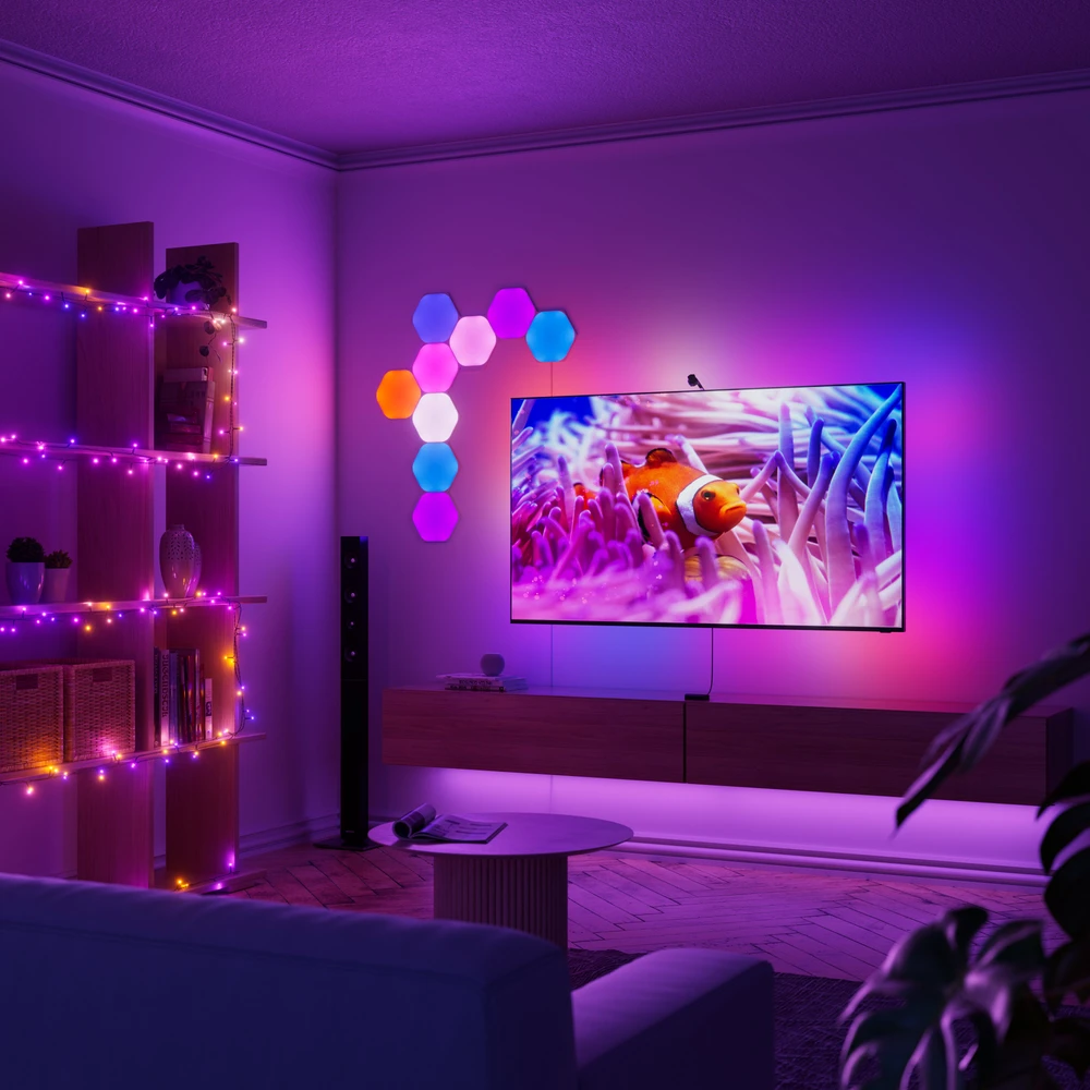 „Nanoleaf|1D Outdoor Holiday String Lights Starter Kit“ 250LED 20m|18 W|RGBW|Wi-Fi, svarbu