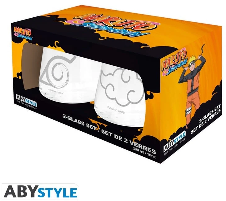 NARUTO SHIPPUDEN – 2 stiklų rinkinys – Konoha ir Akatsuki EUROPE x2