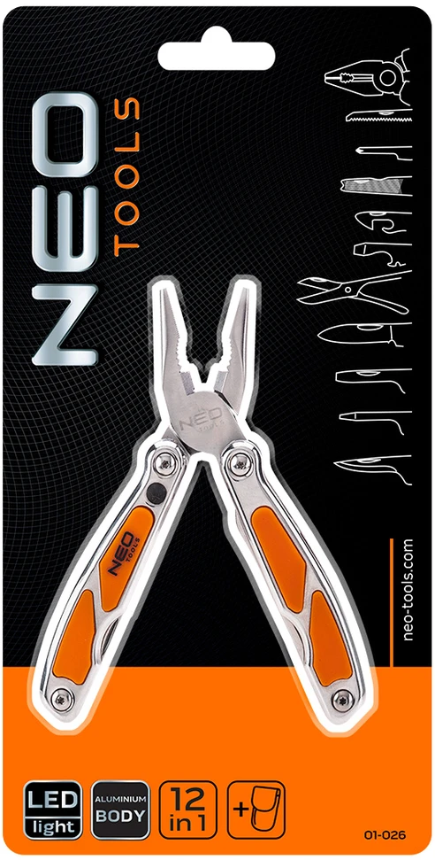 Narzędzie neo tools daugiafunkciniai įrankiai, nerezová ocel, 20 mm, 9 mm, nailoninis dėklas