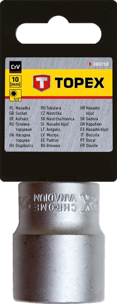Nasadka 1/2 colio šešiakampis lizdas, 10 mm