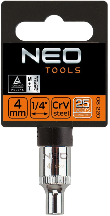 Nasadka Šešiakampė galvutė NEO 1/4", 8 mm, Superlock
