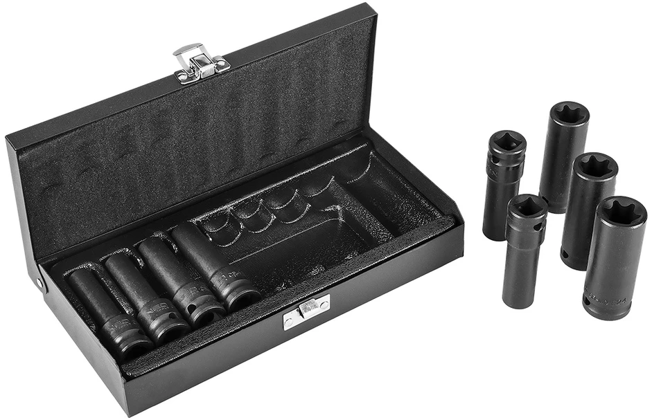 Neo Šešiakampių smūginių lizdų rinkinys 10-24mm 10vnt (12-101)
