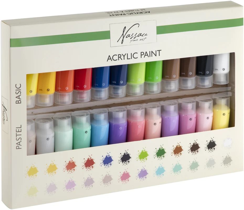 Nassau - Akrilinių dažų rinkinys 24 x 22 ml - (K-AR0737/GE)
