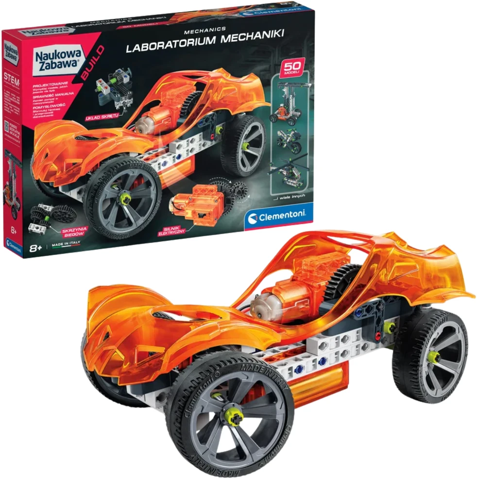 Mechanika Laboratorinis konstrukcijų rinkinys - Automobilis ir mechaninės konstrukcijos - Clementoni 50872