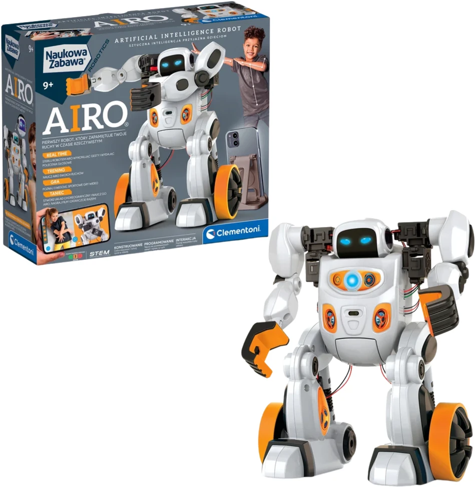 Clementoni Interaktyvus robotas AIRO su dirbtiniu intelektu | žaislas lenkų k.