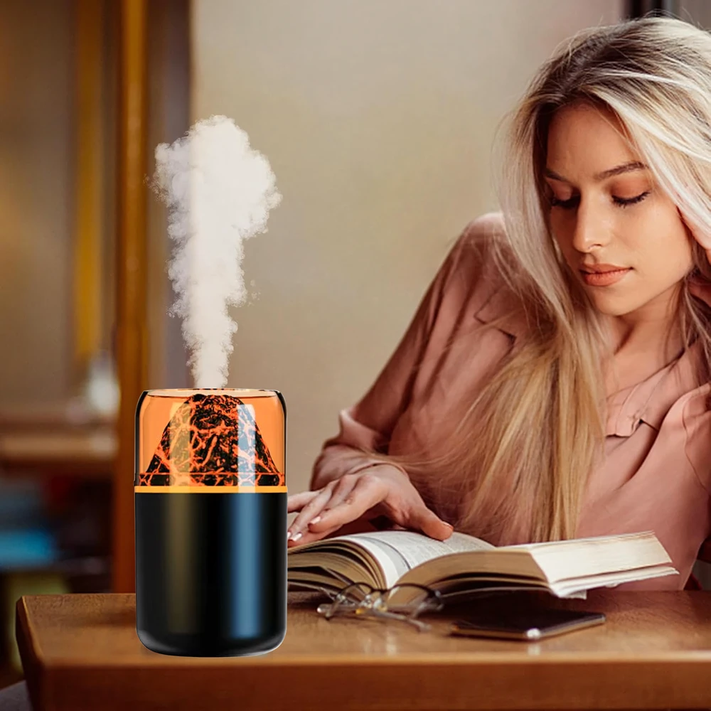 Nawilżacz Drėkintuvas Oro drėkintuvas, LED aromaterapija, ugnikalnio ugnies efektas, aromaterapinis difuzorius