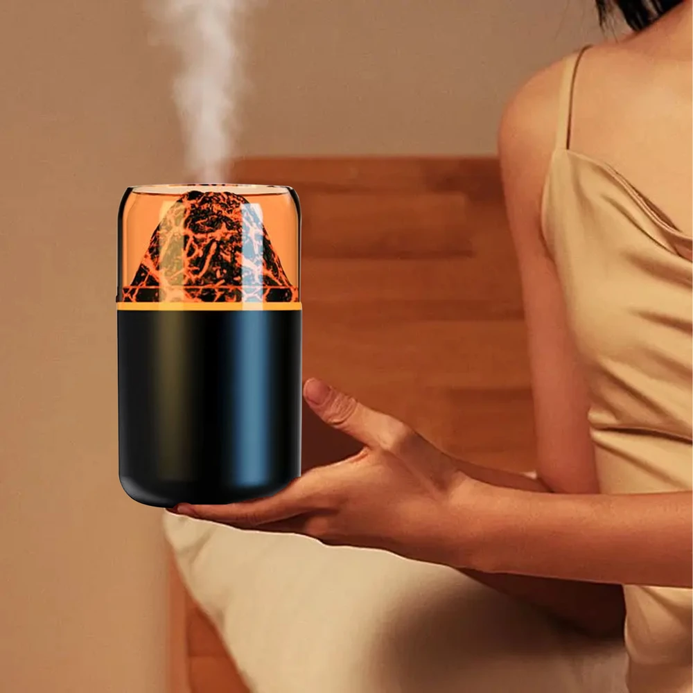 Nawilżacz Drėkintuvas Oro drėkintuvas, LED aromaterapija, ugnikalnio ugnies efektas, aromaterapinis difuzorius