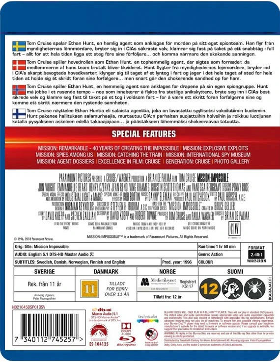 Neįmanoma misija 1 (Blu-Ray)