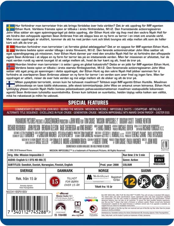 Neįmanoma misija 2 (Blu-Ray)