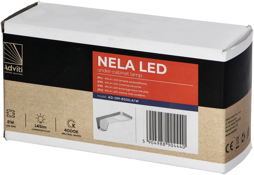 Orno NELA LED šviestuvas po spintele, 2 W, 145 lm, 4000 K, baltas