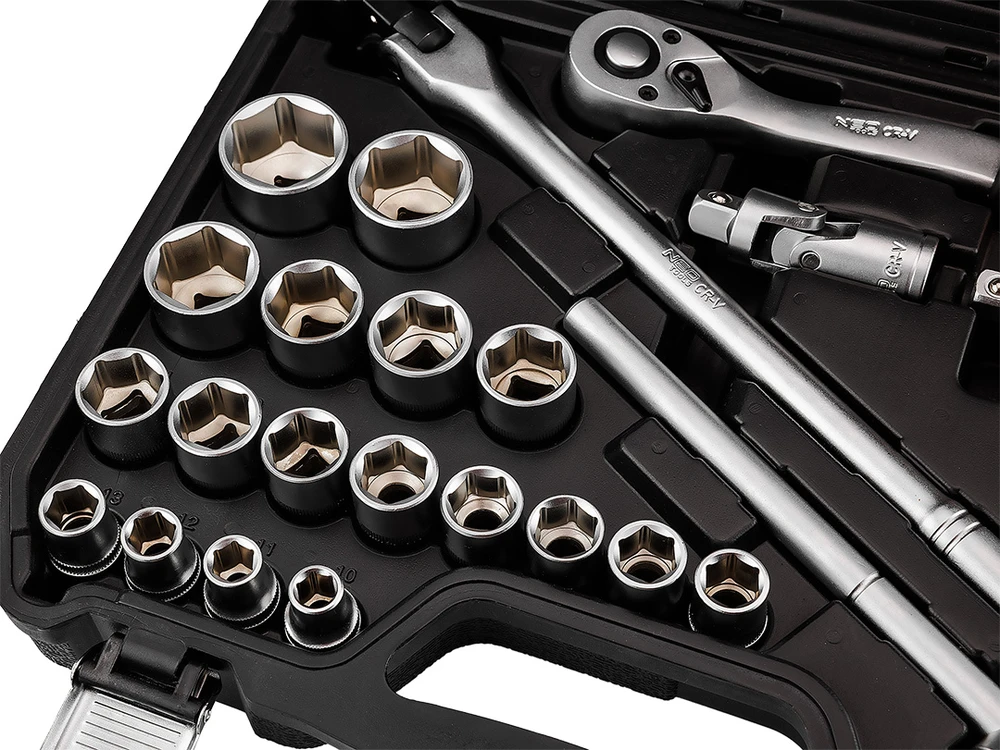 Zestaw Rinkinys 1/2" galvučių raktų rinkinys, 25 vnt., satininis