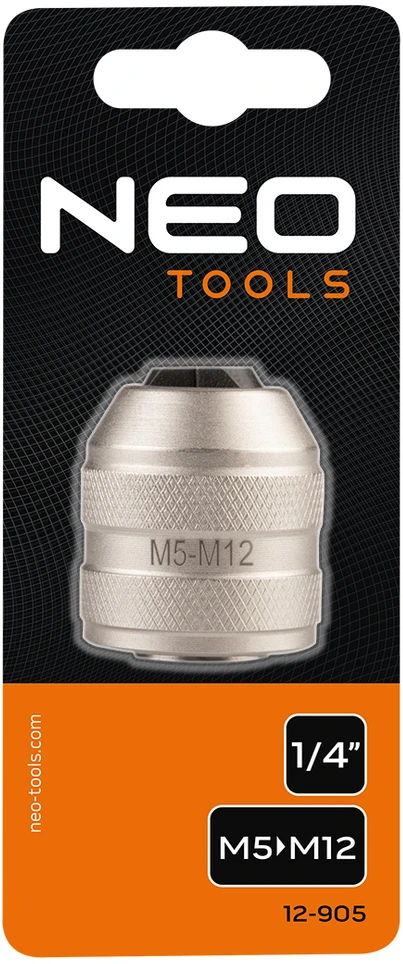 „Neo Tools“ sriegiklio adapteris, 1/4 colio DR M5-M12