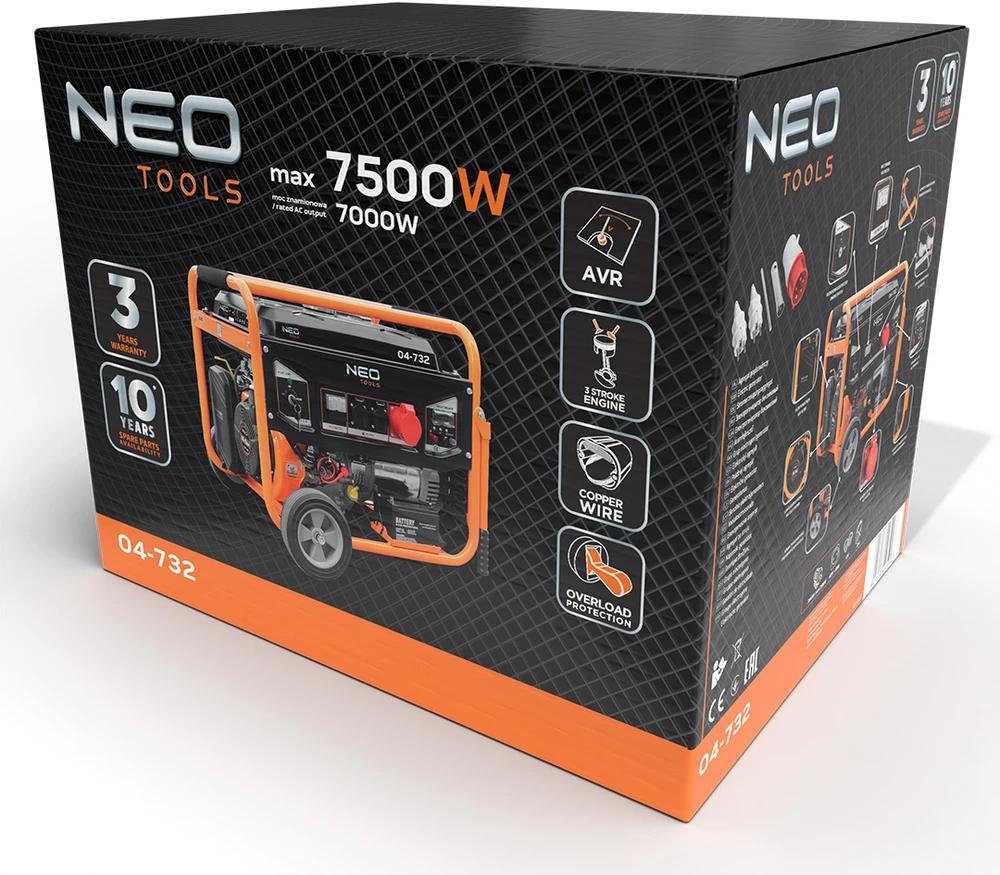 „Neo Tools“ trifazis generatorius 7000 W–7500 W