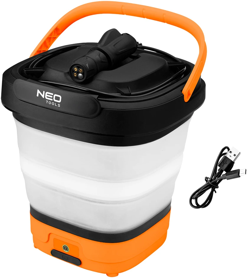 Neo Myjka 12 V, 5 barų slėginė plovimo mašina, sulankstomas kibiras, USB-C
