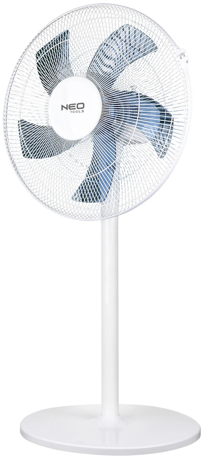 Neo Tools Grindų ventiliatorius 50 W, 40 cm skersmuo, 3 greičiai, svyravimo funkcija, baltas