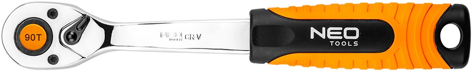 Grzechotka Terkšlė NEO 08-530 1/4", 90T, 155 mm, CrV plienas