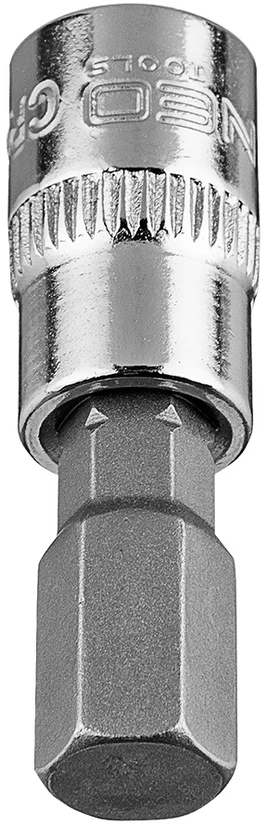 Końcówka H8 šešiakampis antgalis ant 1/4 colio lizdo, trumpas, 37 mm