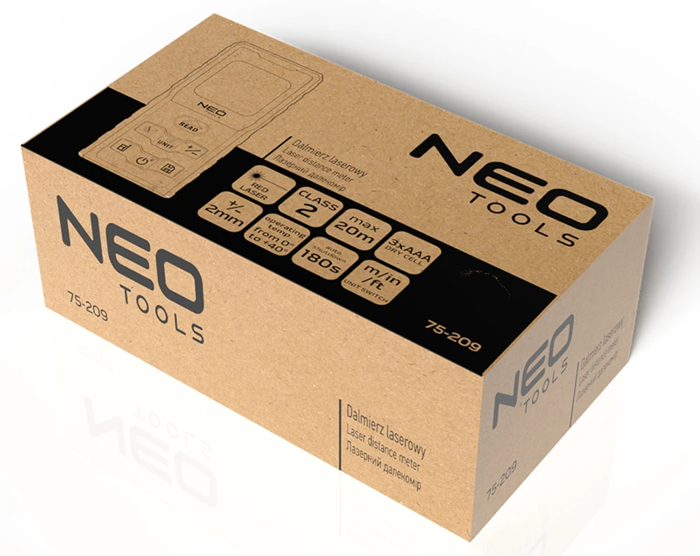 Neo Tools Lazerinis nuotolio ieškiklis, nuotolis 20 m