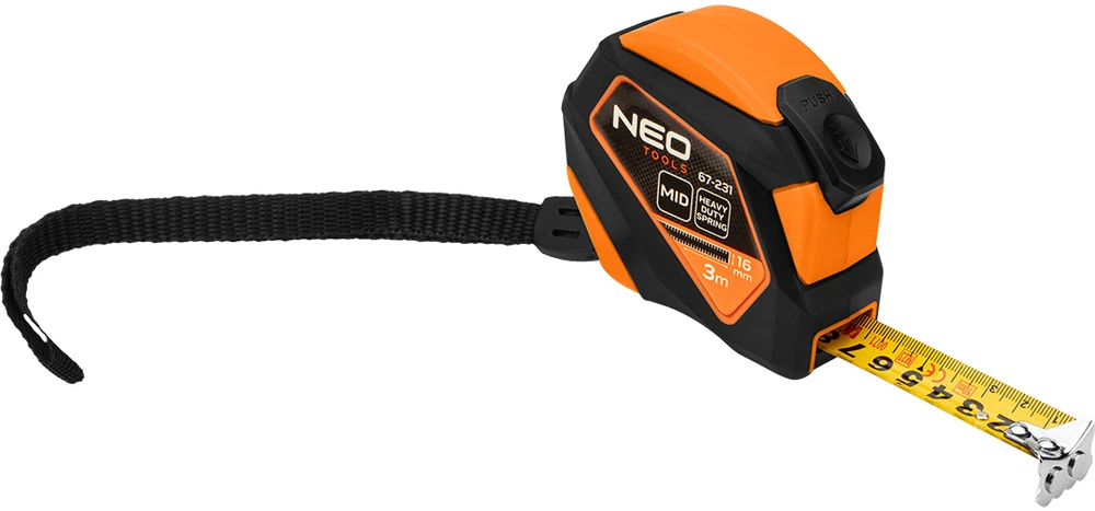 Miara Matavimo Juosta NEO TOOLS 3m x 16mm su Automatiniu Užraktu