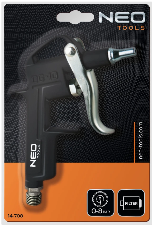 Neo Tools Pistoletas oro prapūtėjas 0-8bar 25mm