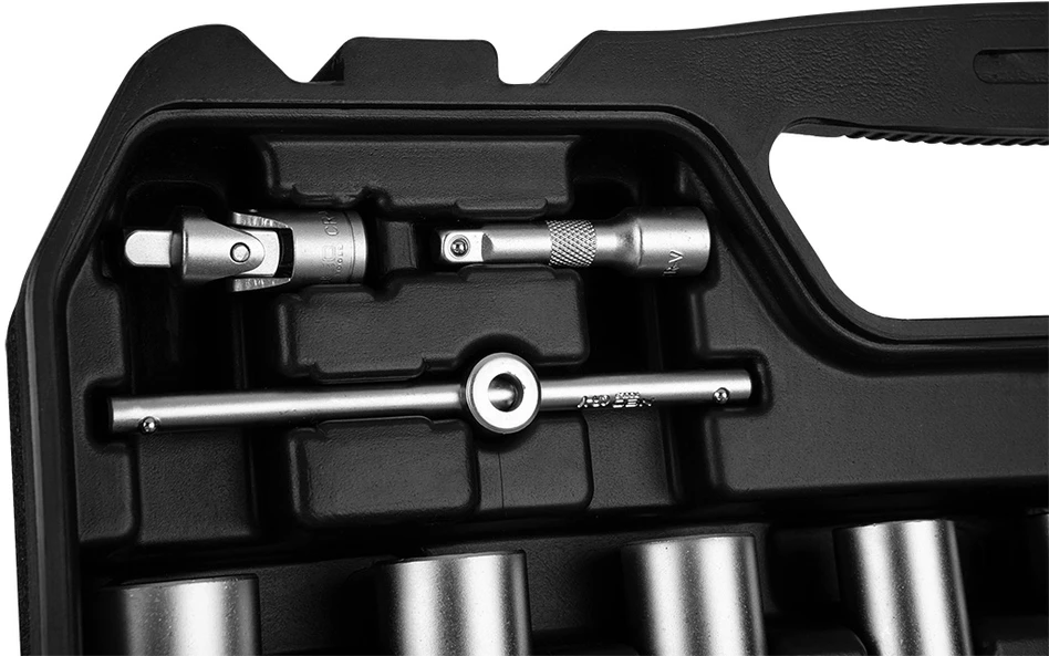 Neo 110 dalių raktų rinkinys 1/2", 1/4", satininis