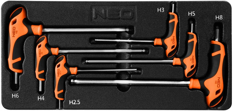 Neo Tools Šešiakampiai raktai 6 vnt.įdėklas