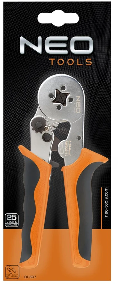 Szczypce NEO antgalių užspaudimo įrankis, antgalio skersmuo 0,25–6 mm (01-507)