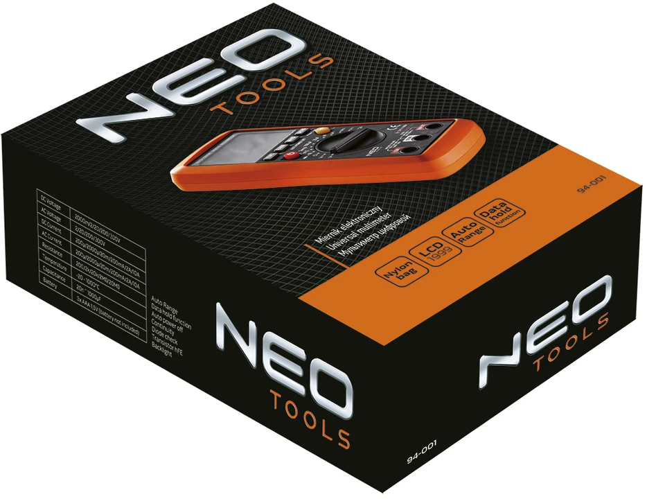 Neo Tools Universalus el.matavimo prietaisas NEO 94-001 Skaitmeninis su LCD ekranu