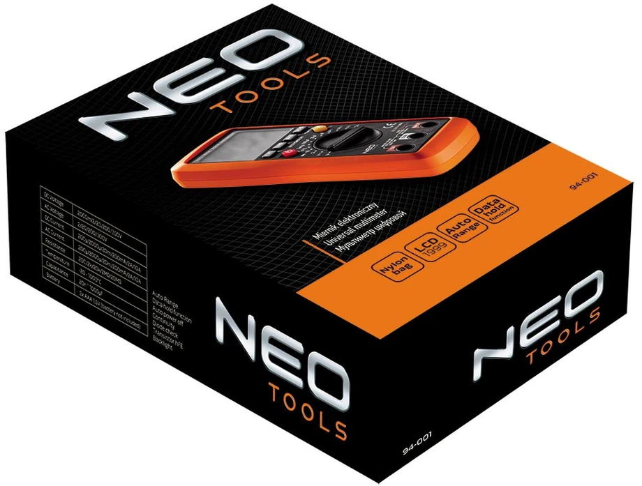 Neo Tools Universalus el.matavimo prietaisas NEO 94-001 Skaitmeninis su LCD ekranu