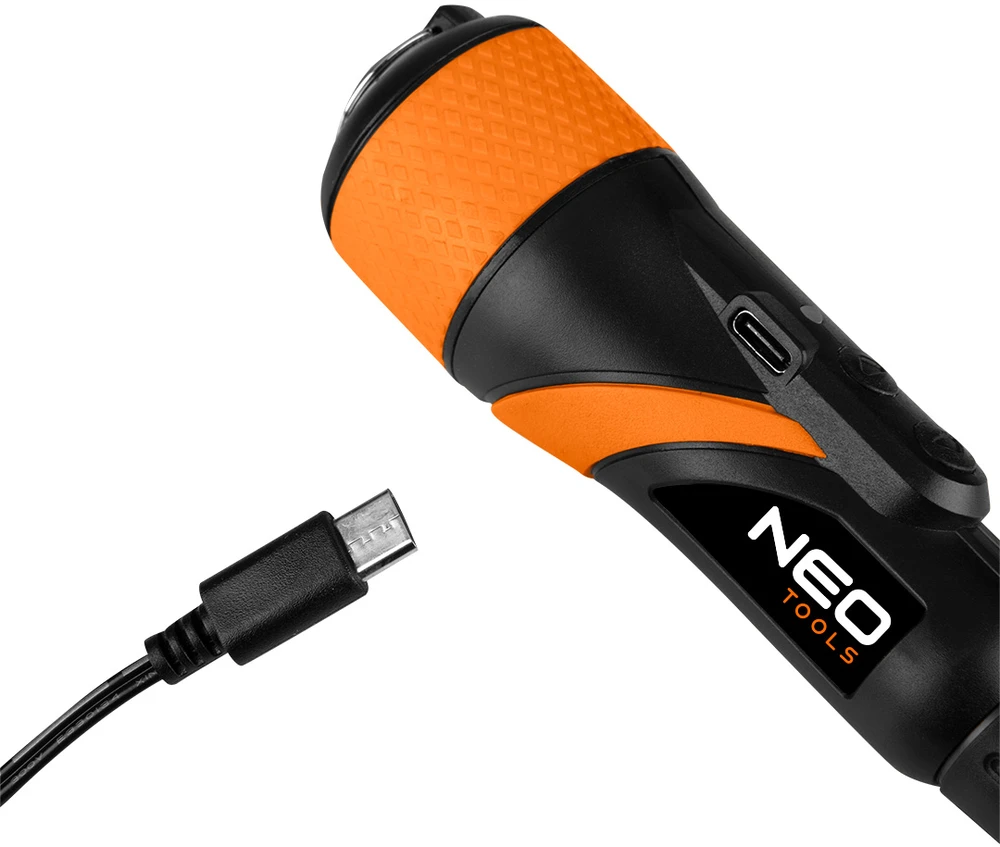 Neo Tools Wkrętak USB-C 3,6 V ličio jonų belaidis atsuktuvas, plastikinė dėžutė + priedai