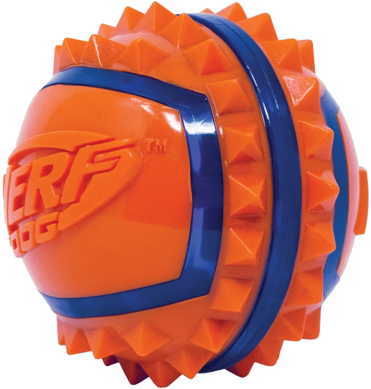 NERF - Nerf Dog dviejų spalvų TPR smaigalių kamuoliukas - mažas - 6,4 cm