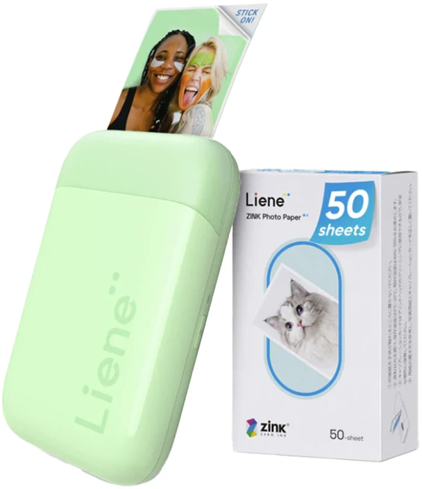 Liene Pearl 2×3″ nešiojamas nuotraukų spausdintuvas žalios spalvos
