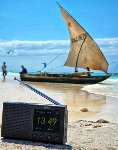 Kelioninė radija ADLER AD-1198 su laikrodžiu ir Bluetooth