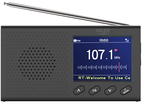 Kelioninė radija ADLER AD-1198 su laikrodžiu ir Bluetooth