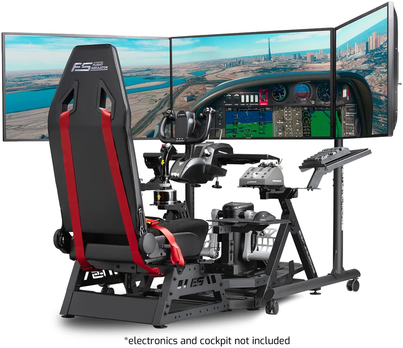 „Next Level Racing“ – apvalaus vamzdžio trigubas monitoriaus stovas