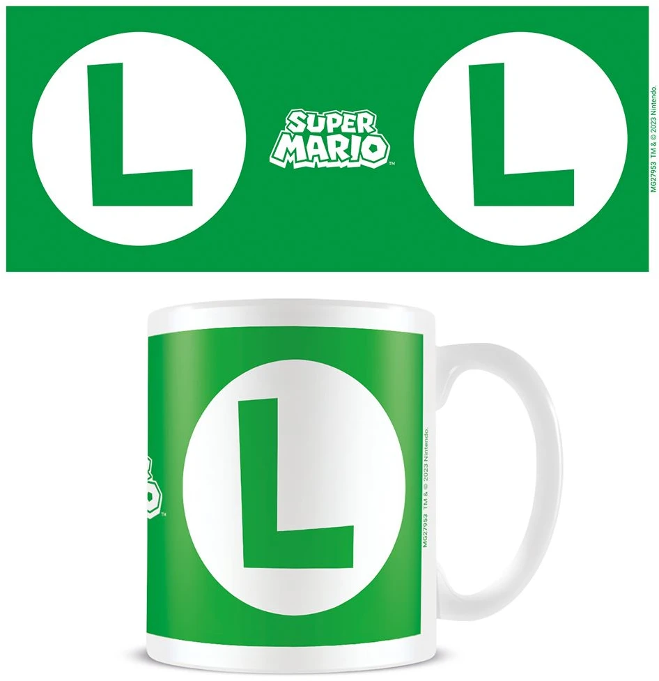 Gertuvė Nintendo - Super Mario Luigi Initial Baltas Pod puodelis - baltas