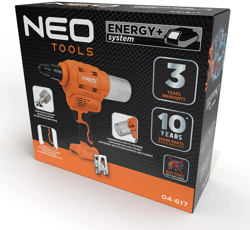 Neo Tools Nitownica 18 V E+ kniediklis, be akumuliatoriaus
