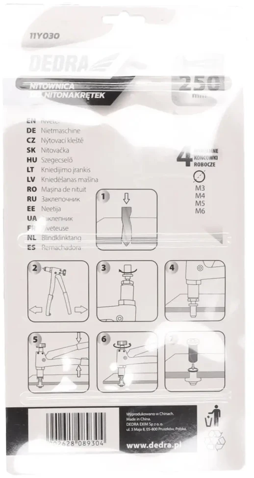 Dedra Kniedijimo irankis skirtas kniediu verlems M3M6
