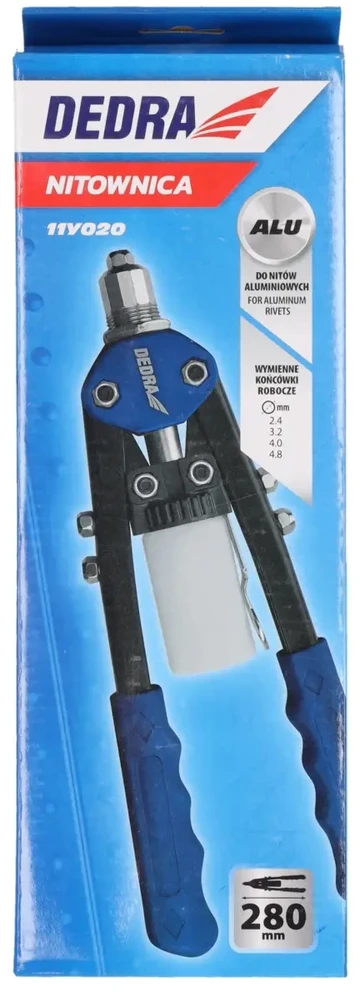 Dedra Priekinis kniedijimo irankis aliuminio kniedemsilgis 280mm