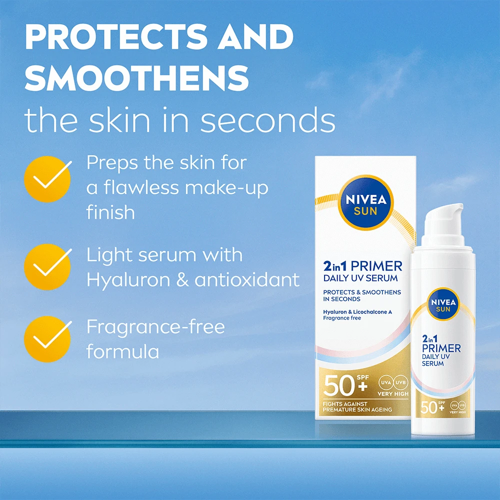 „Nivea Sun Primer Daily“ nuo saulės UV apsauga, 30 ml